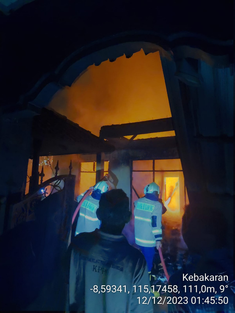 Kebakaran Rumah di Banjar Gede, Kelurahan Abianbase, Kecamatan Mengwi Tanggal 12 Desember 2023